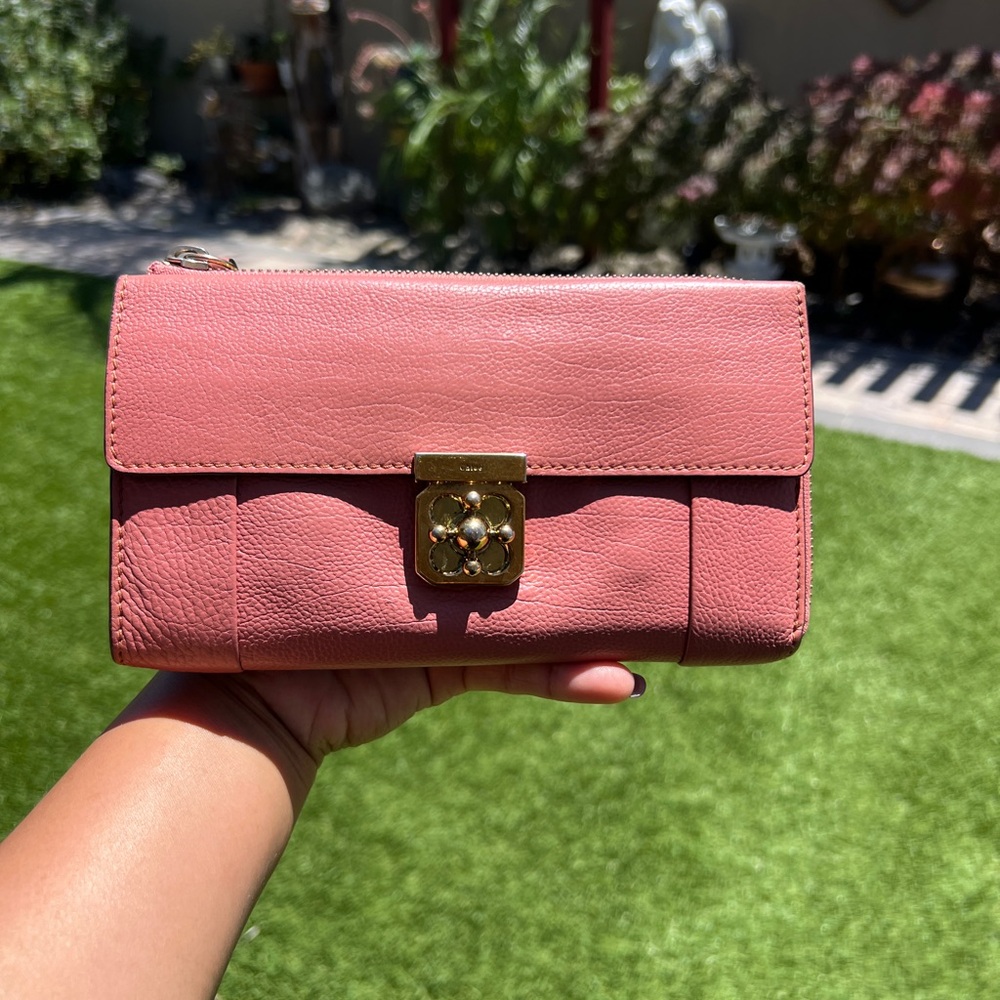 CHLOE Elise Leather Long Wallet 💯 Authentic EUC